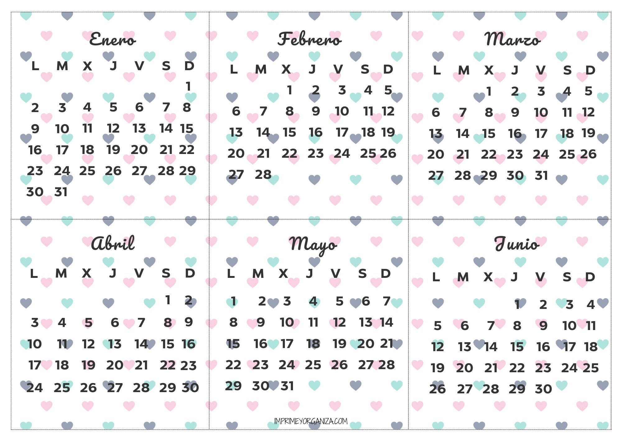 Imprimeyorganiza com Calendarios Mensuales 2023 - Imprime y Organiza