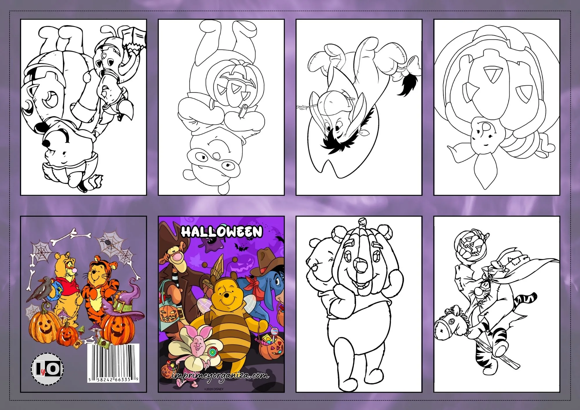 Baker Ross Set De 12 Mini Libros Para Colorear De Halloween – 20 Páginas Cada Uno Con Diseños De Bruja, Drácula, Frankenstein Y Fantasma – Manualidad Infantil De 12x16 Cm – Regalo Para Fiestas