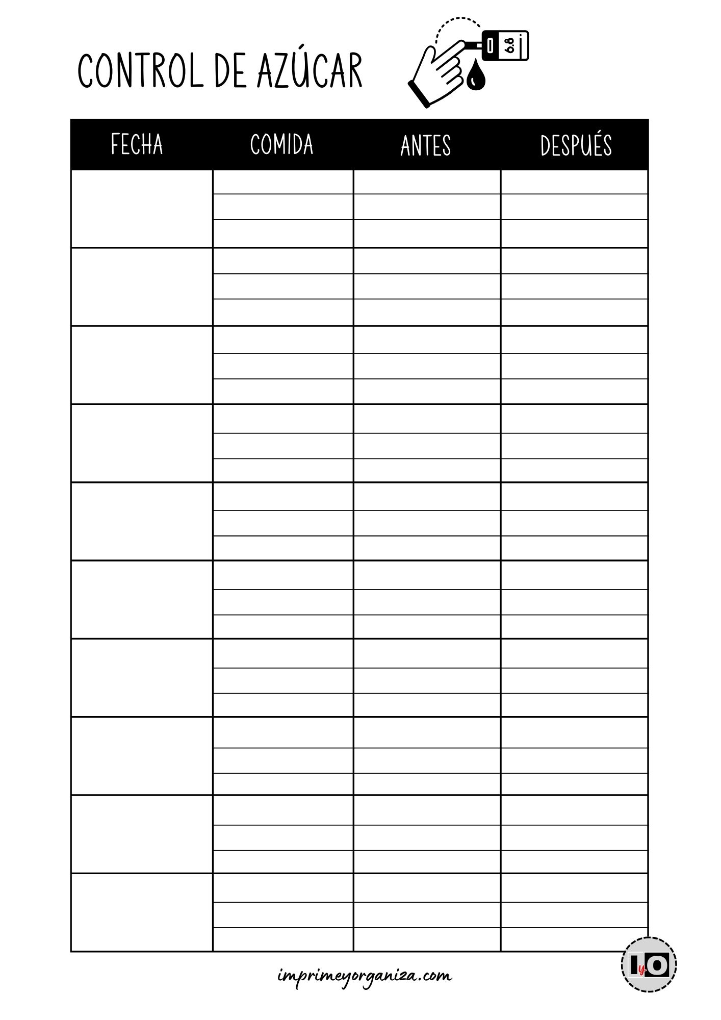 Plantilla Control de Azúcar