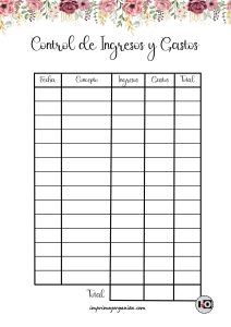 Control de Ingresos y Gastos Floral