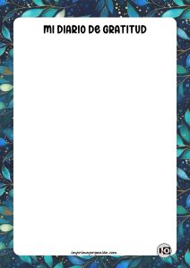 Diario de Gratitud Hojas Azules