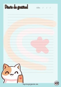 Diario de Gratitud Gatito Kawaii