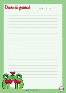 Diario de Gratitud para Niña Ranita