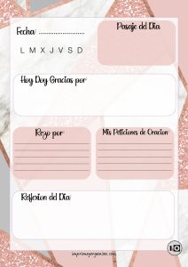 Diario de Oración para Mujeres Mármol Rosa