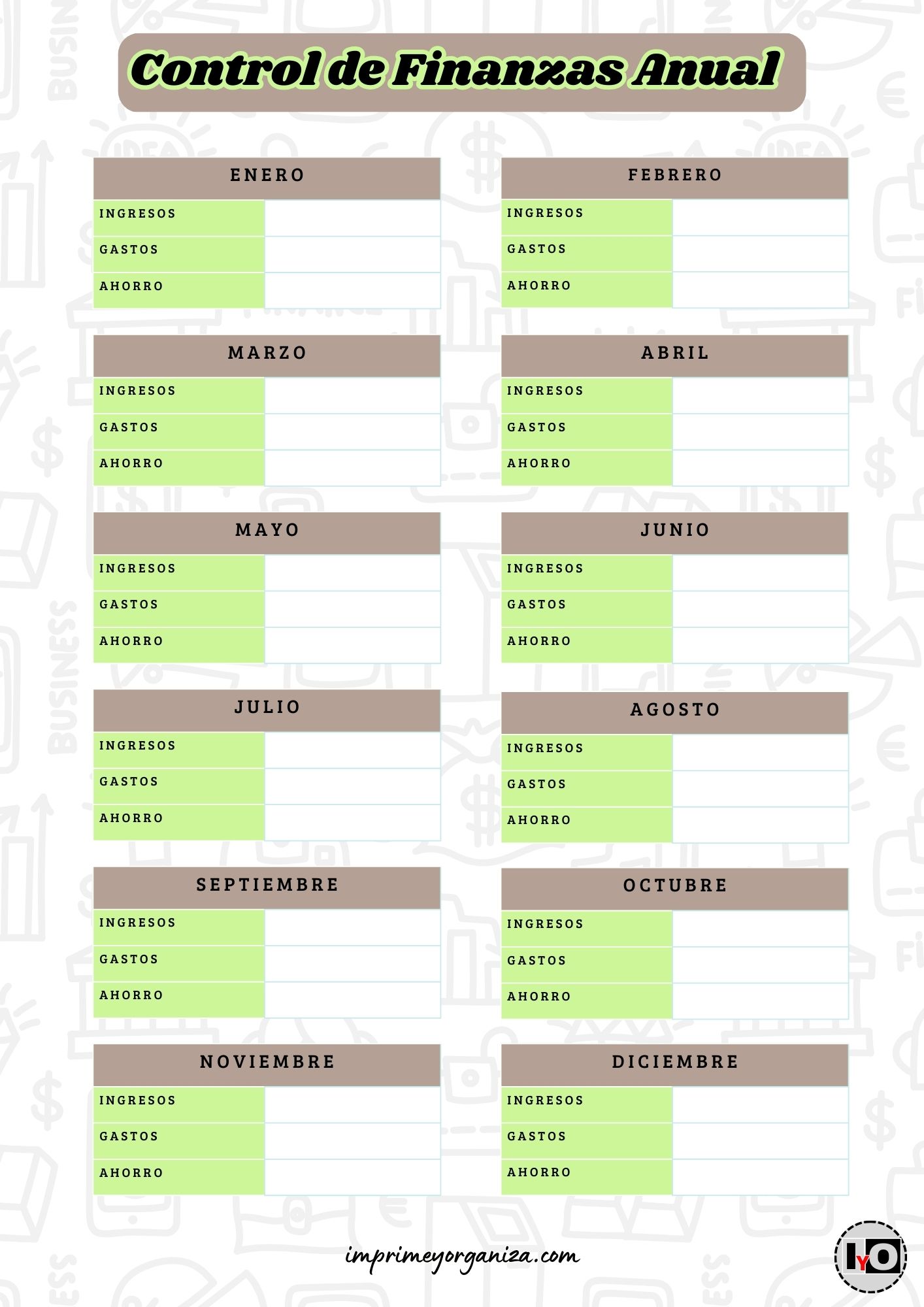 Resumen Financiero Anual Marrón Verde