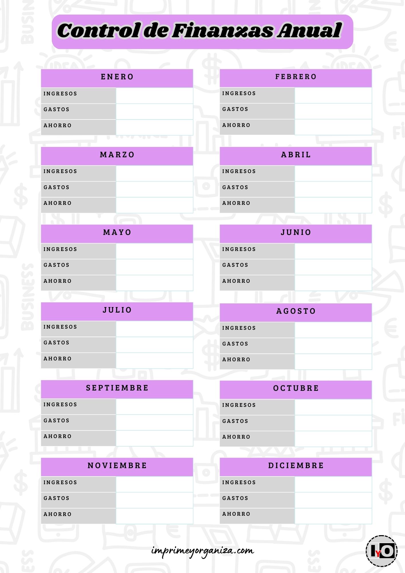 Resumen Financiero Anual Morado Gris