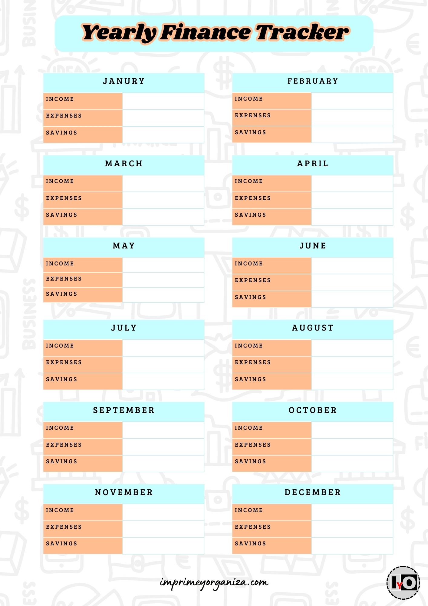 Resumen Financiero Anual Naranja Azul Inglés