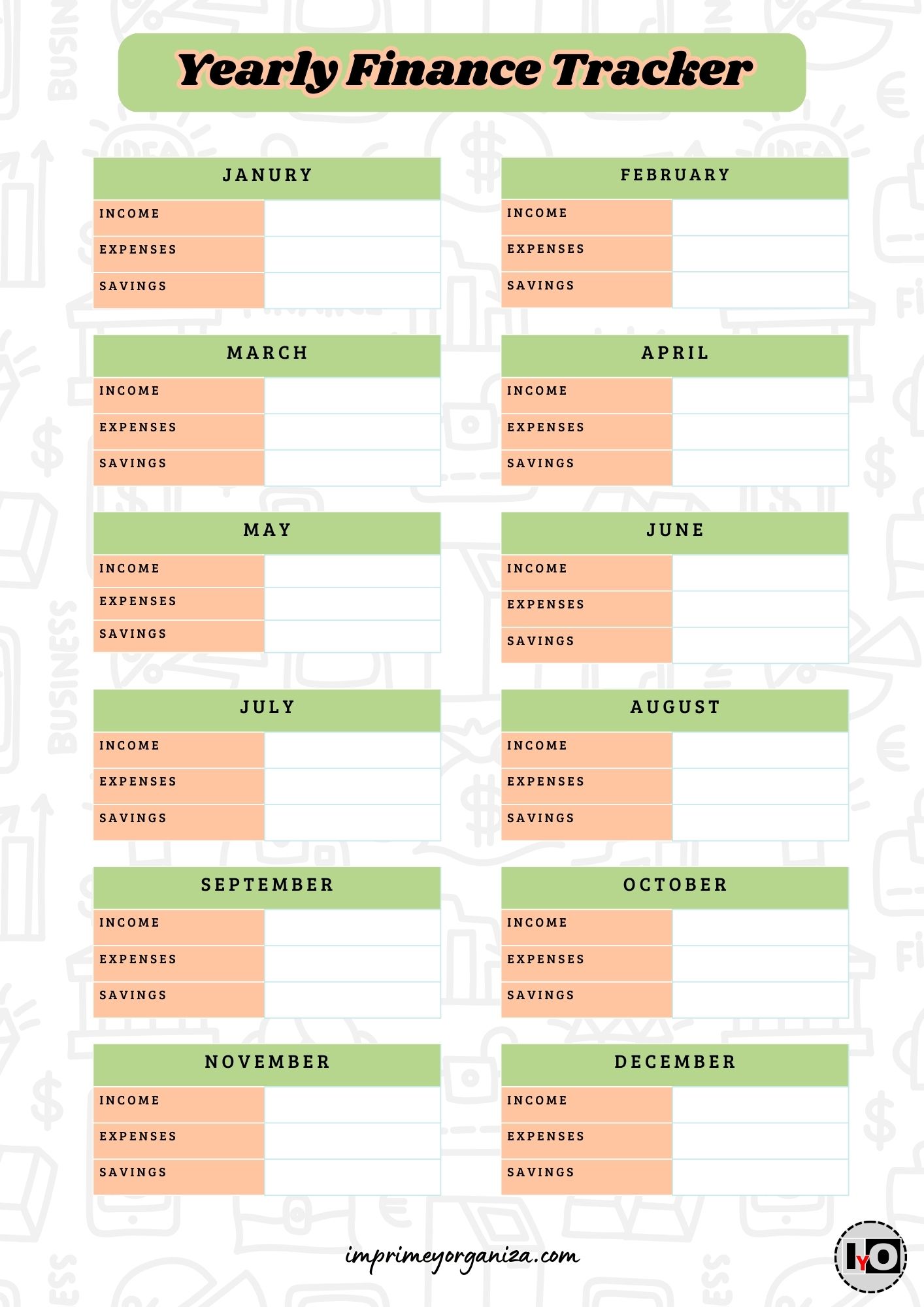Resumen Financiero Anual Naranja Verde Inglés