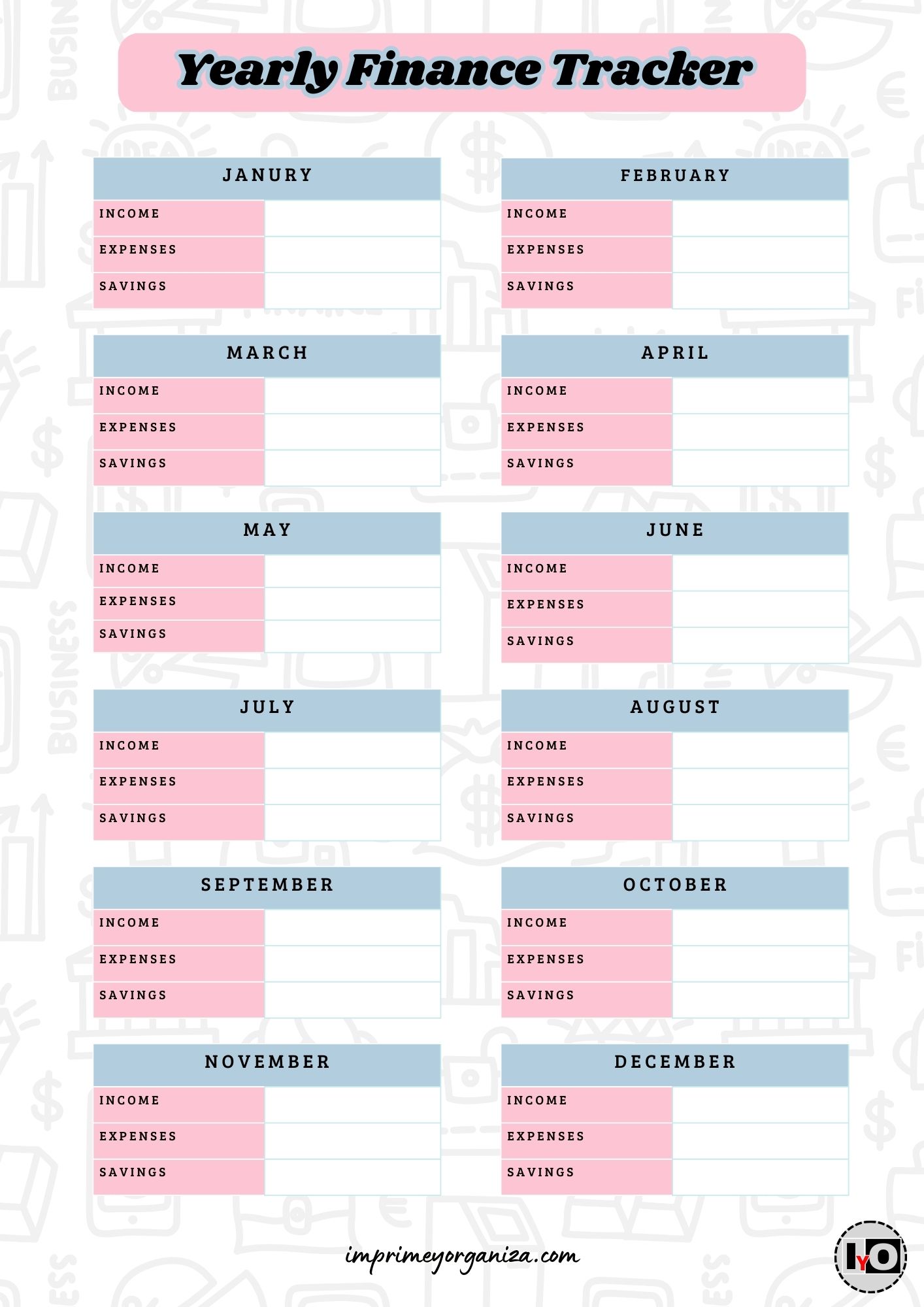 Resumen Financiero Anual Rosa Azul Inglés