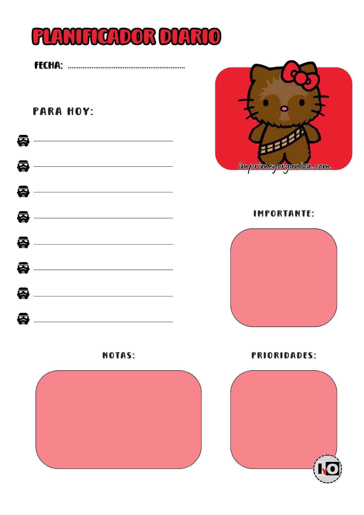 Planificador Chewbacca&Hello Kitty
