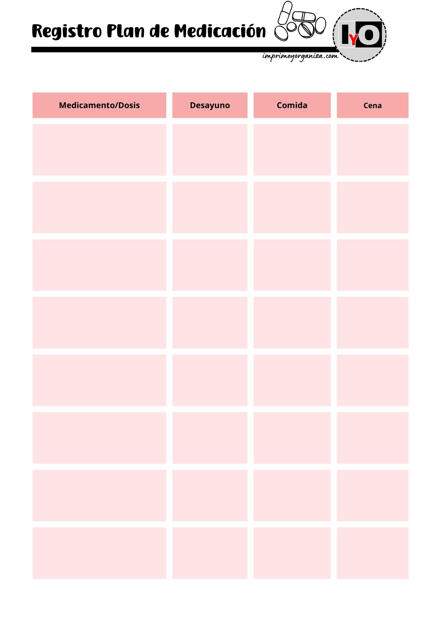 Registro Medicación Rosa