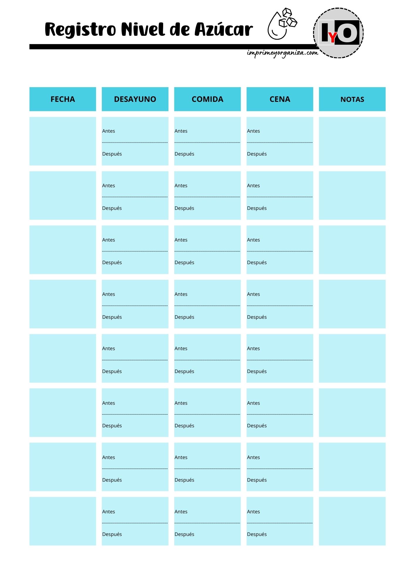 Registro Nivel de Azúcar Azul
