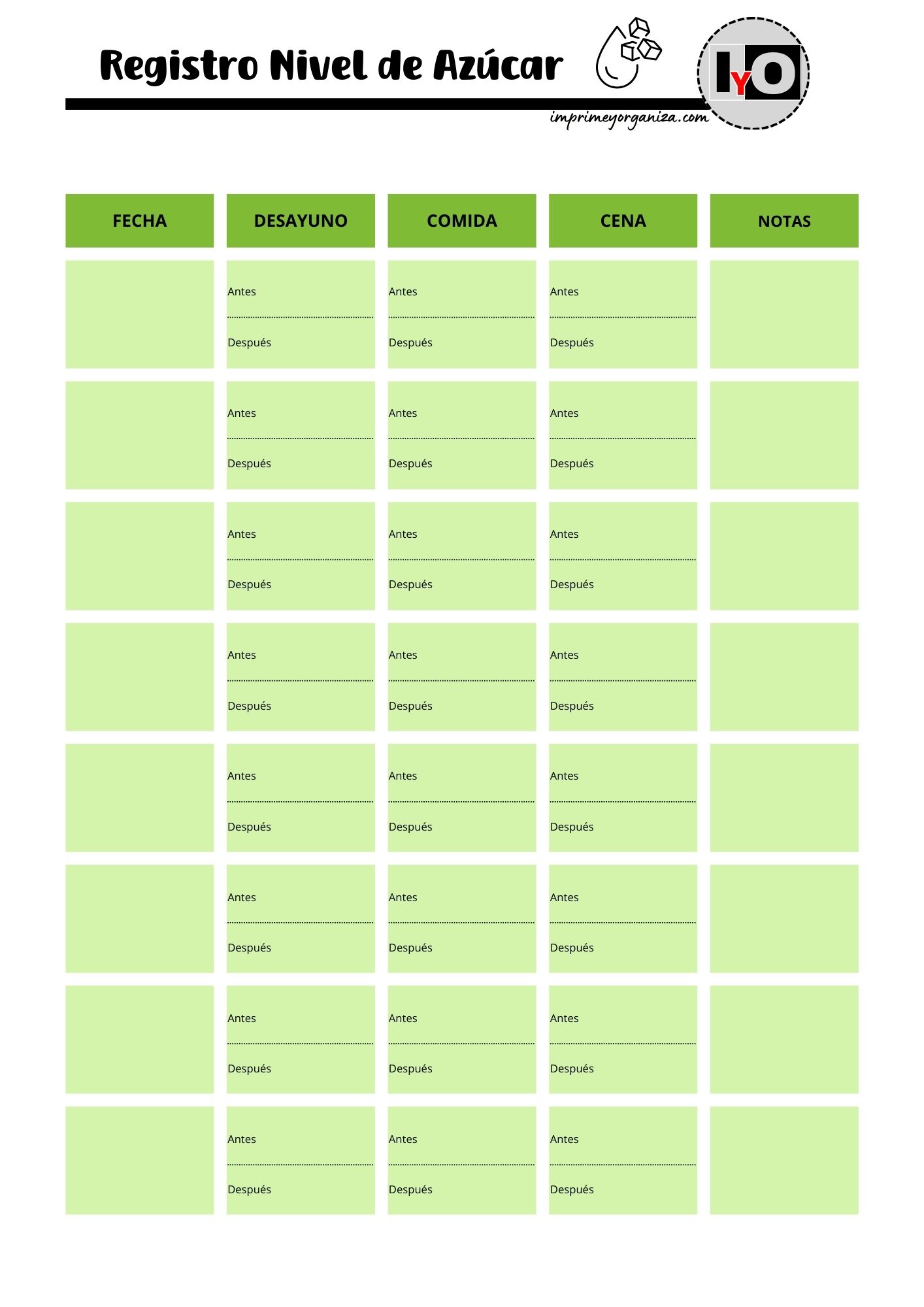 Registro Nivel de Azúcar Verde