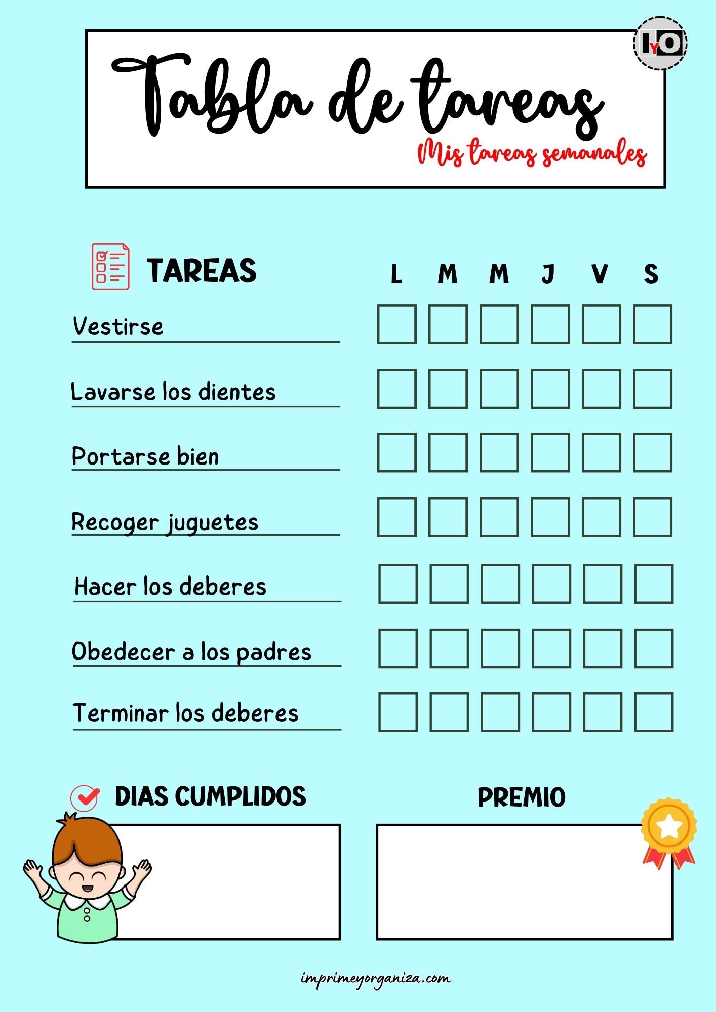 Tabla de Tareas Azul