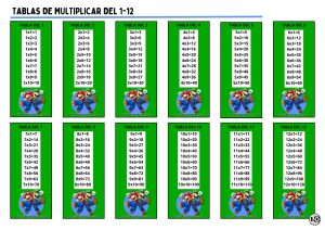 Tablas de Multiplicar 1-12 Mario y Luigi