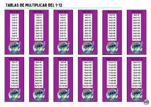 Tablas de Multiplicar 1-12 Stitch