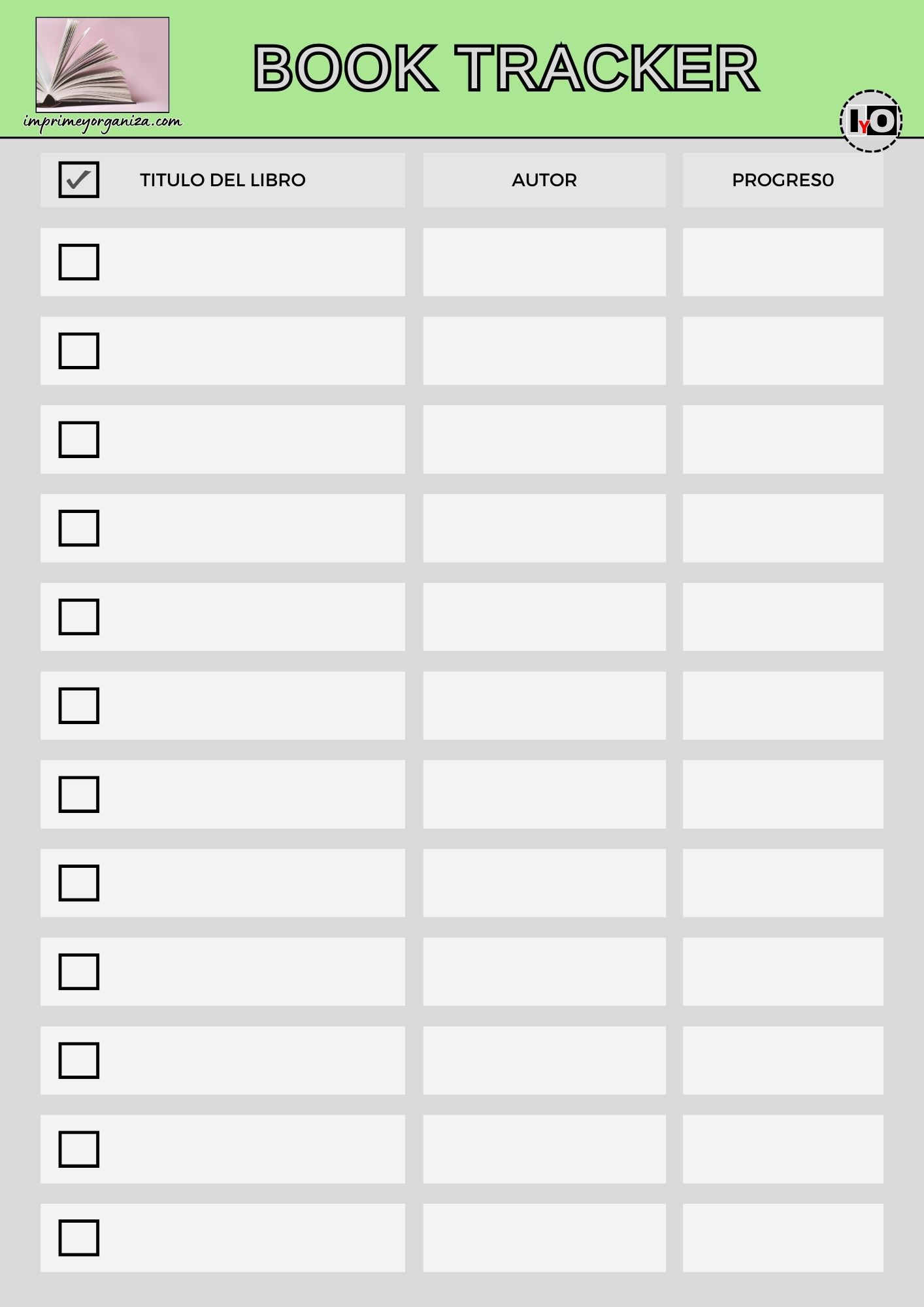 Book Tracker Minimalista Gris