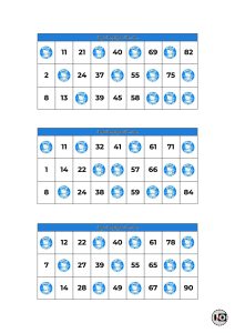 Cartones de Bingo Hello Kitty Azul