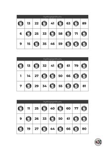 Cartones de Bingo Hello Kitty Negro