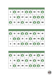 Cartones de Bingo Hello Kitty Verde