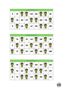 Cartones de Bingo Hulk