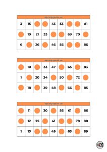 Cartones de Bingo Naranjas