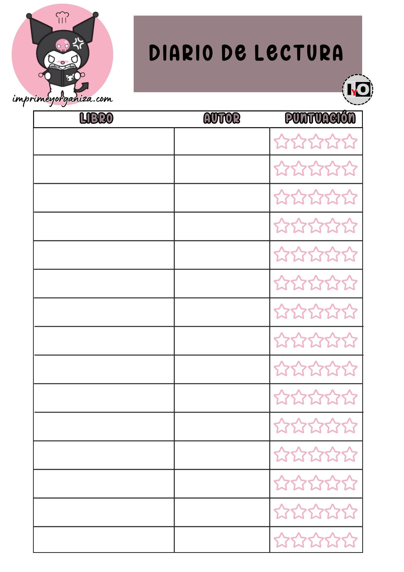 Diario de Lectura Kuromi