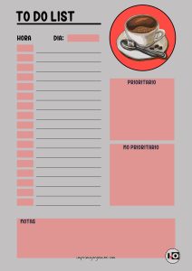 To Do List Coffee Gris Rojo