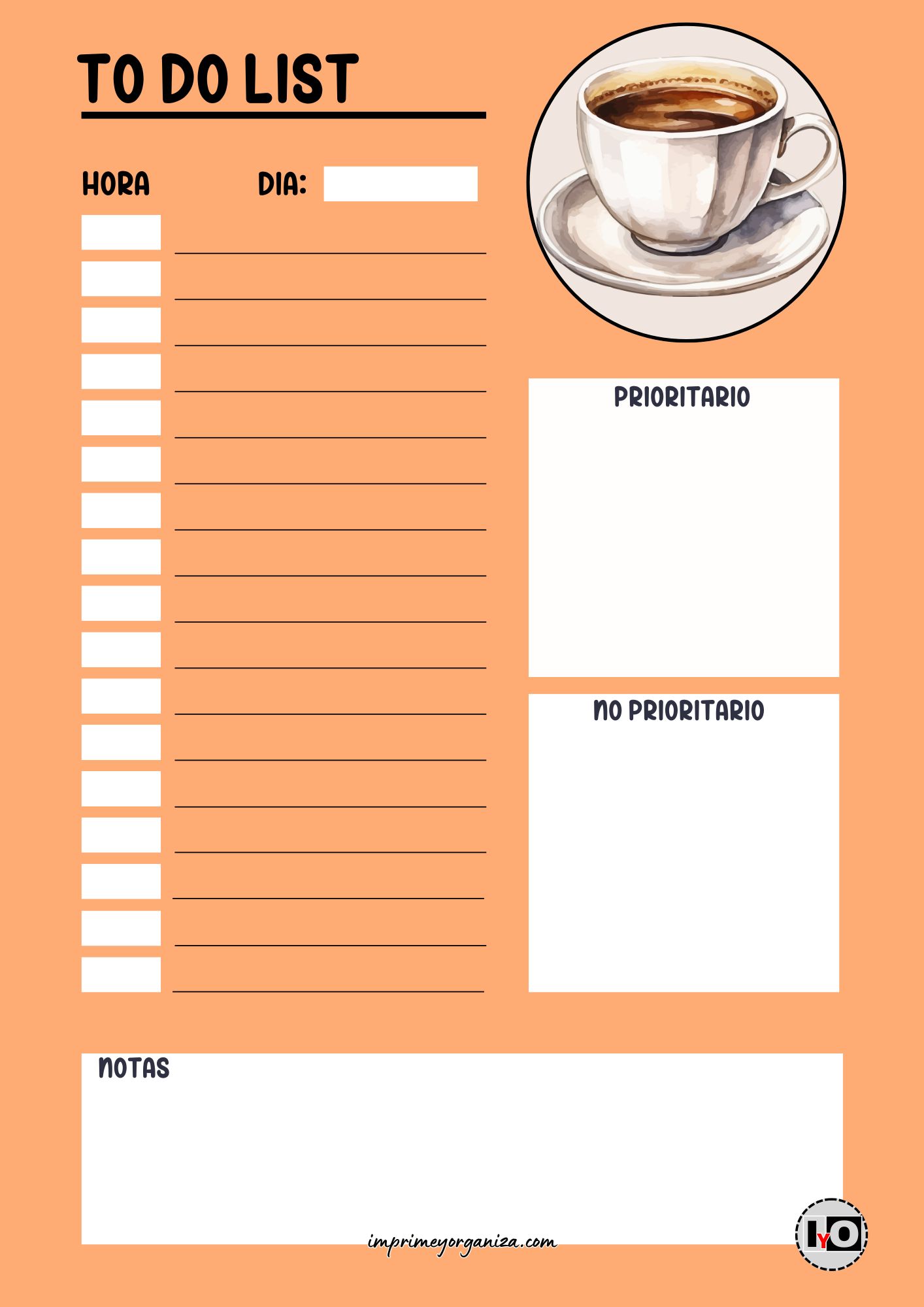 To Do List Coffee Naranja