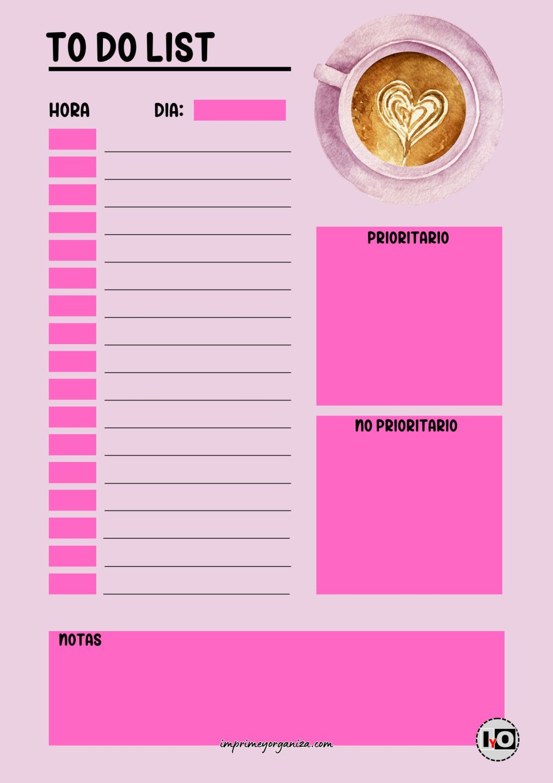 To Do List Rosa To Do List - Imprime y Organiza