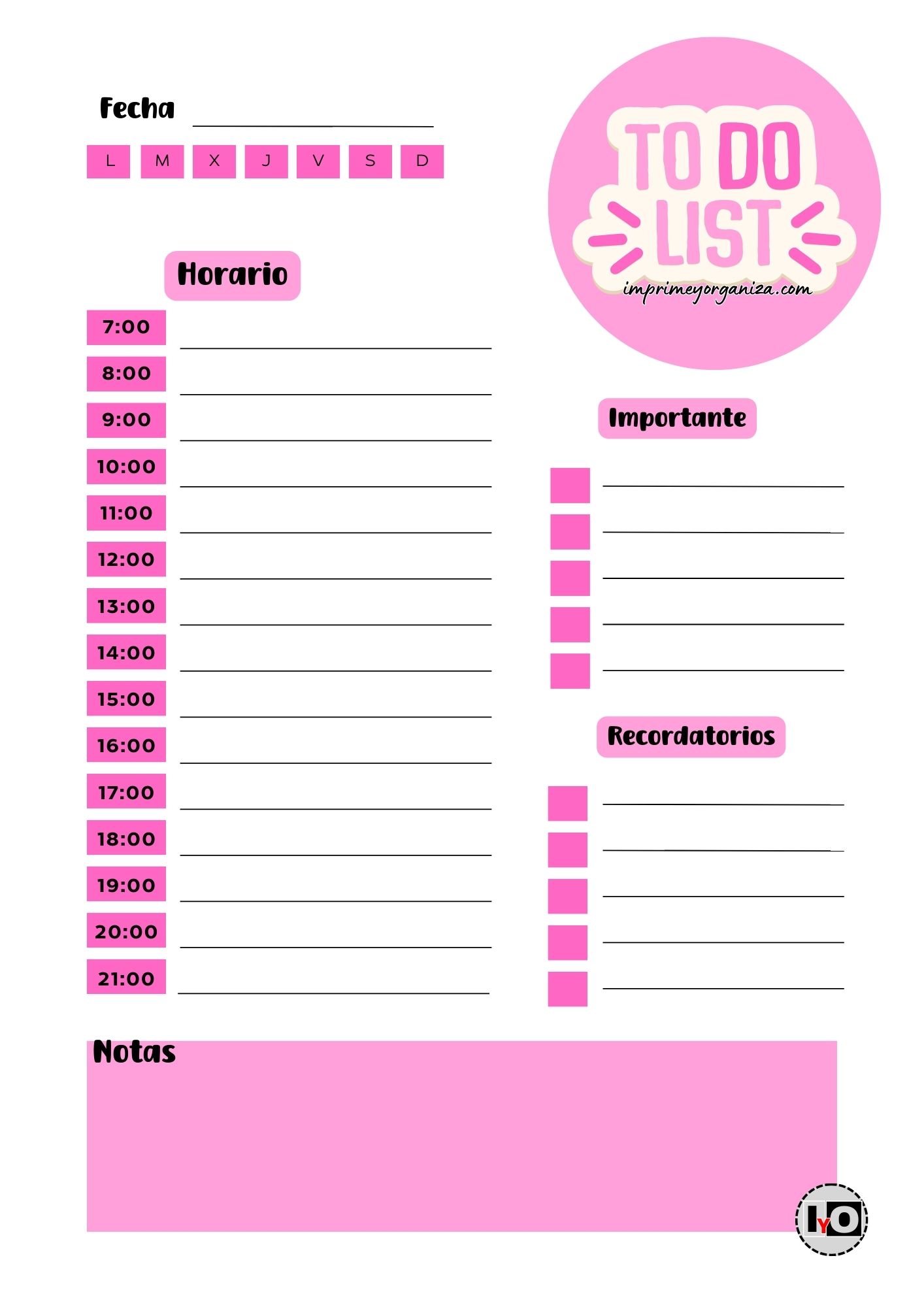 To Do List Love Pink