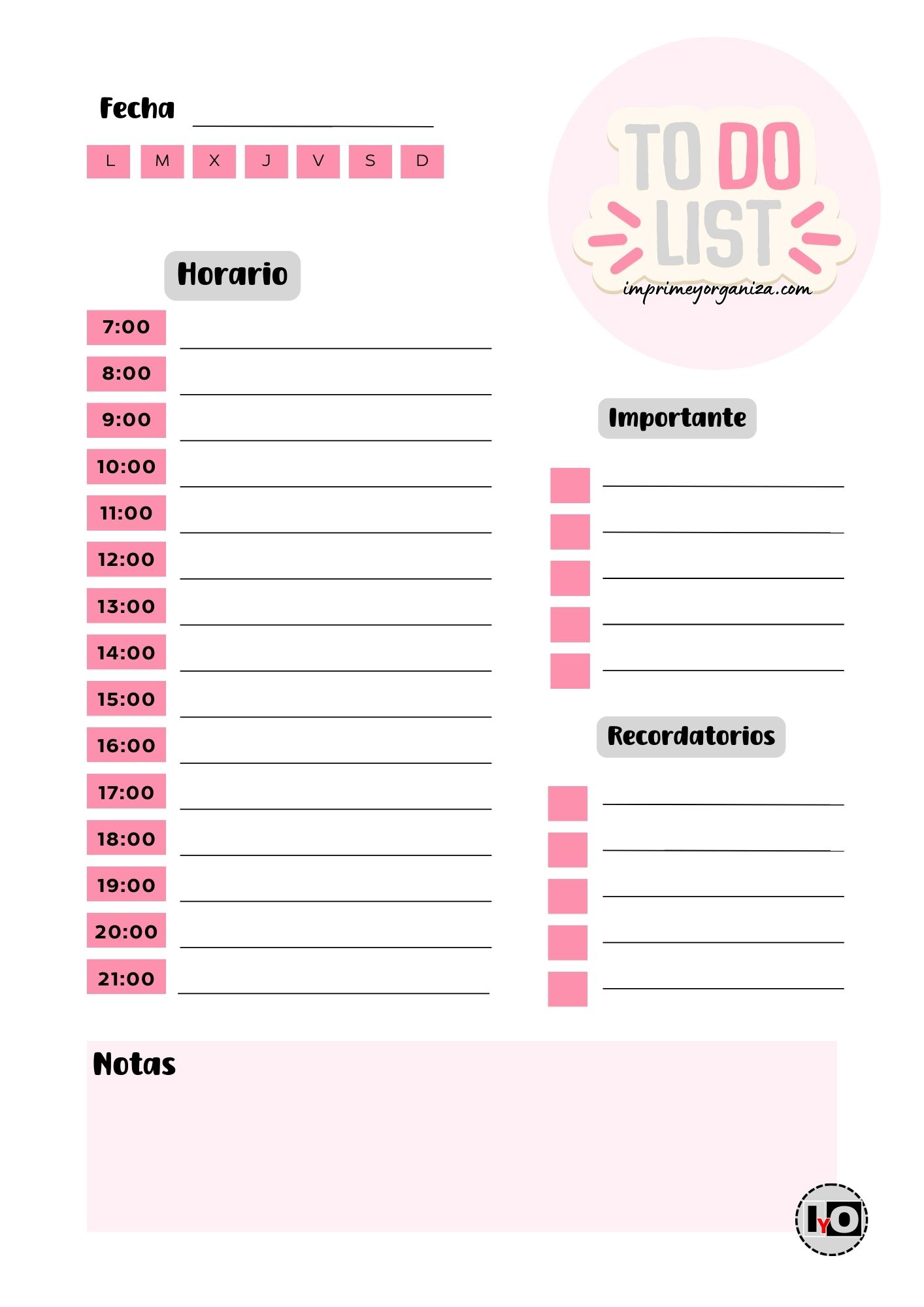To Do List Rosa-Gris
