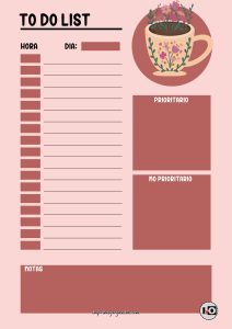 To Do List Taza de Café Flores
