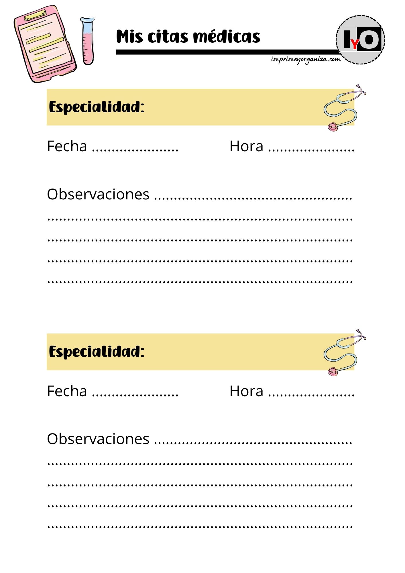 Citas Médicas Amarillos