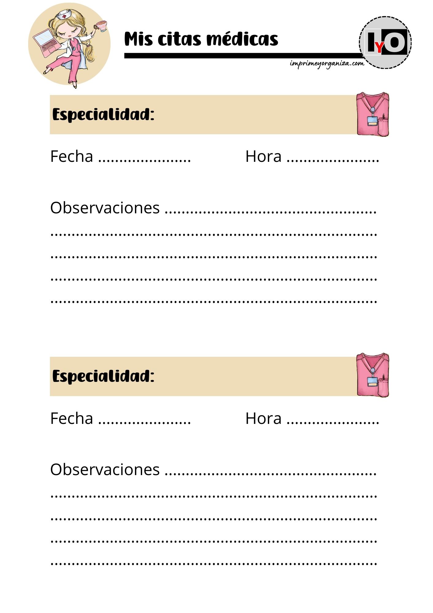 Citas Médicas Beige