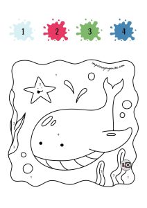 Colorear ballena por números