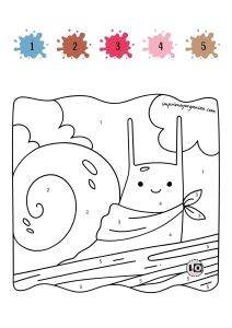 Colorear caracol por números