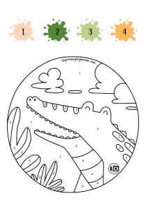 Colorear cocodrilo por números