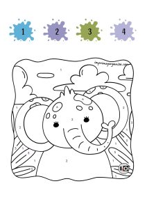 Colorear elefante por números