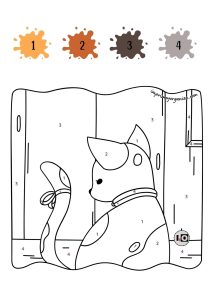 Colorear gato por números
