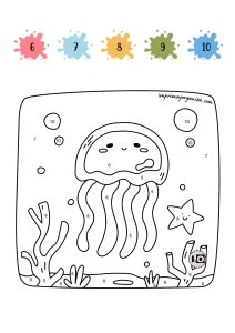 Colorear medusa por números
