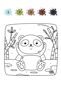 Colorear oso panda por números