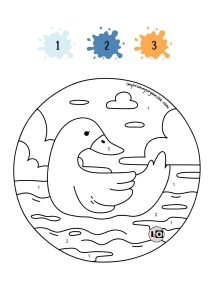 Colorear pato por números