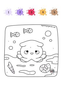 Colorear pulpo por números
