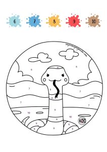 Colorear serpiente por números