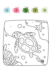 Colorear tortuga por números