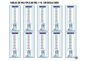 Tablas de Multiplicar 1-10 Sin resultado Bluey