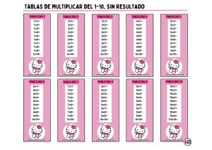 Tablas de Multiplicar 1-10 Sin resultado Hello Kitty
