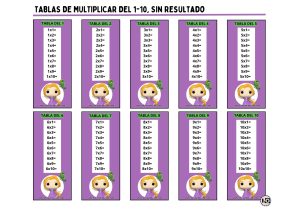 Tablas de Multiplicar 1-10 Sin resultado Rapunzel