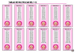 Tablas de Multiplicar 1-12 Barbie
